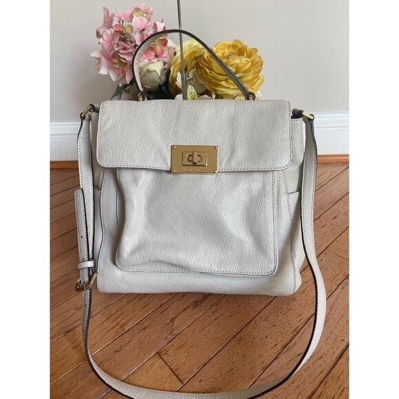 Michael Kors off white Sloan Turlock Leather Satchel Bag (PU180 - Picture 1 of 10